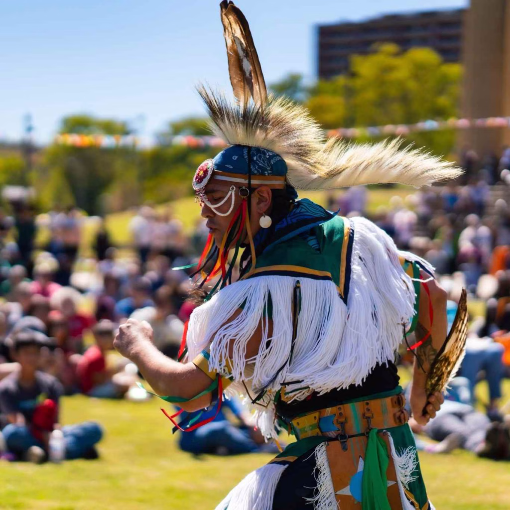 Dancer in traditional regalia at cultural event in Nashville in October.