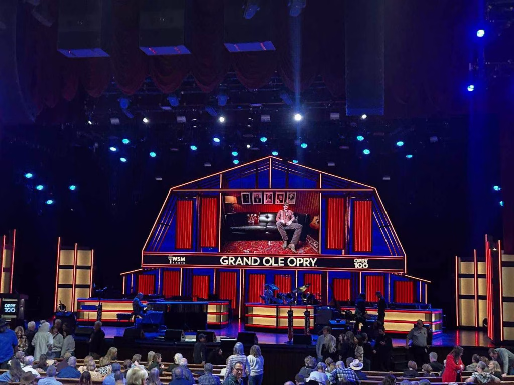 Crowd gathers inside the iconic Grand Ole Opry theater for a country music show in Nashville in September.
