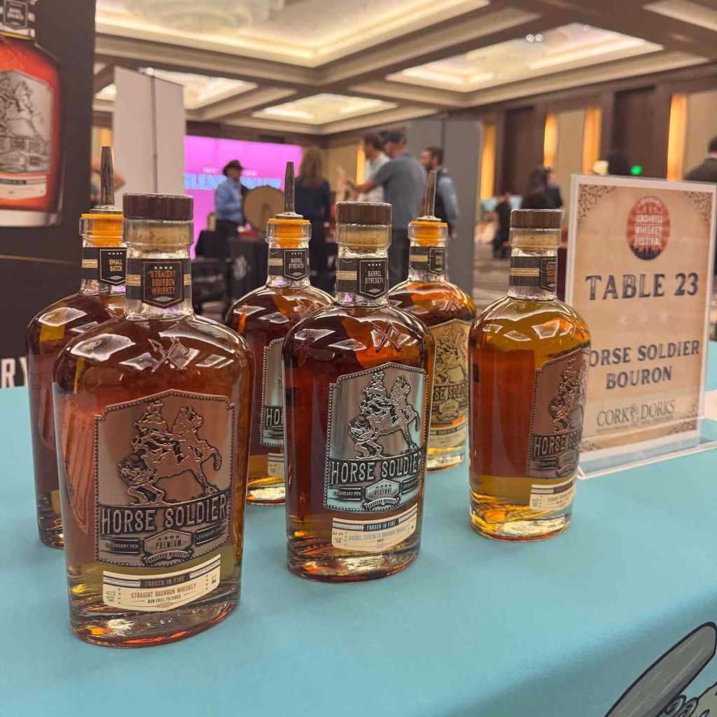 Horse Soldier Bourbon bottles at a tasting event in Nashville in October.