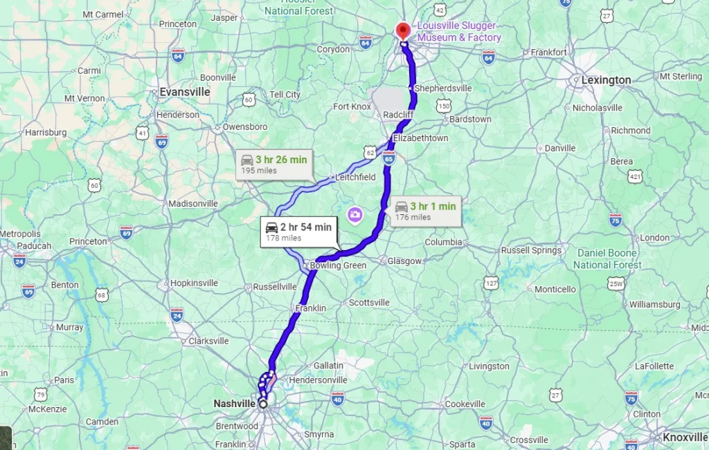 nashville to louisville distance guide