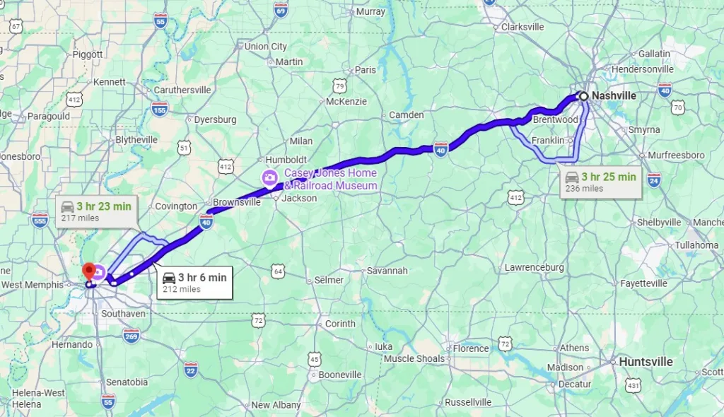 Nashville to Memphis